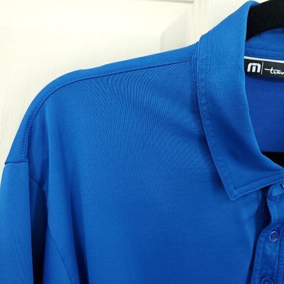 Men's Travis Mathew Short Sleeve Performance Polo Shirt XL Blue/White - Picture 8 of 15